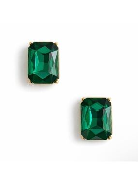 New! JCREW Emerald Crystal Stud Earrings (2007) NWT